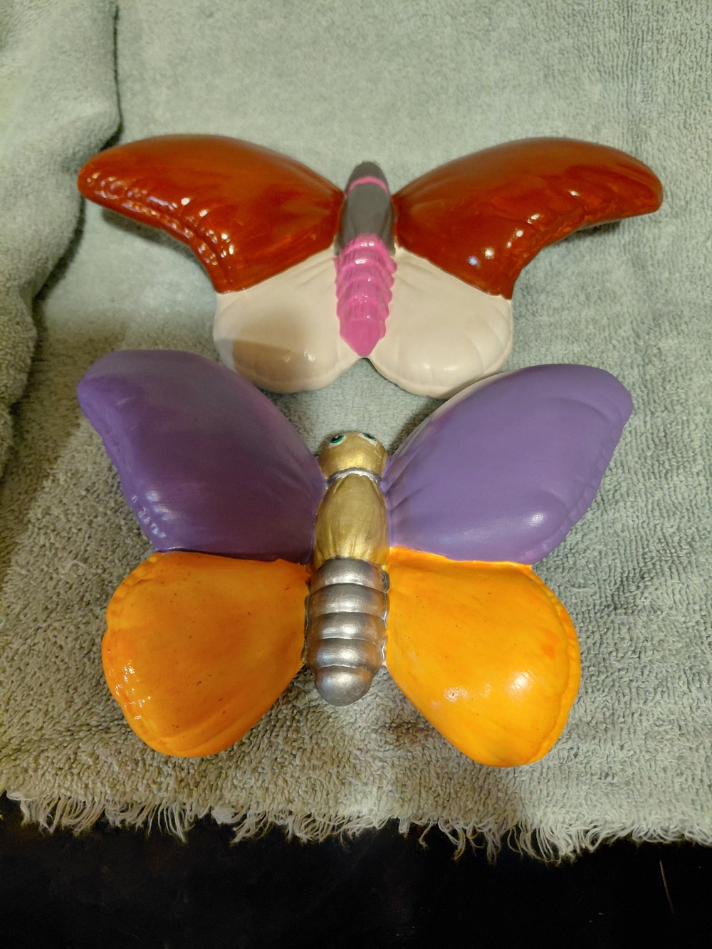 Ceramic Butterfly Wall Accent - Purple & Orange